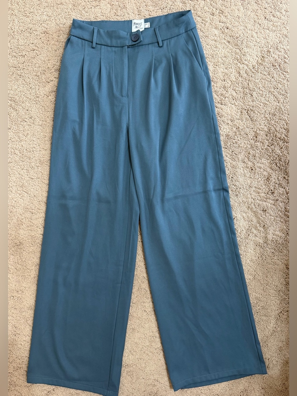 Princess Polly Teal Wide-Leg Trousers